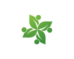 pessoas comunidade folha verde natureza saúde logotipo e símbolos vetor