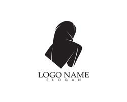 Hijab mulheres silhueta negra vector icons app