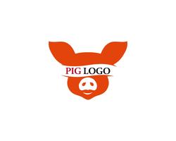 Porco cabeça logotipo animal vetor