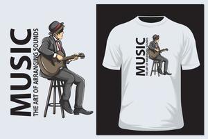 leitor de música para camiseta vetor