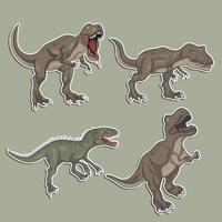 coleção de dinossauros. ilustração vetorial vetor