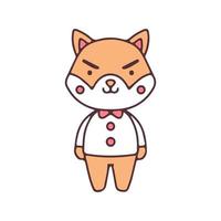 personagem de mascote bonito shiba inu. ilustração para adesivo e camiseta. vetor