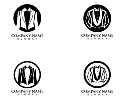 Logotipo de homem de smoking e modelo de ícones pretos de símbolos vetor