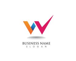 Negócio de logotipo de W e modelo de símbolos vetor