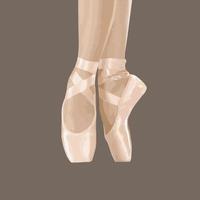 pernas femininas em uma sapatilha de ponta de balé.eps