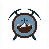 logotipo de negócios sobre paisagem de montanha vetor