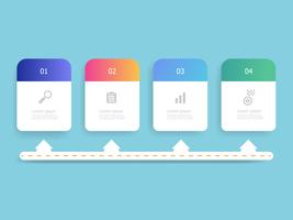 abstrato timeline horizontal infográficos 4 passos vetor