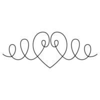coração em estilo doodle. ilustração vetorial isolada no fundo branco. elemento decorativo para carta vetor