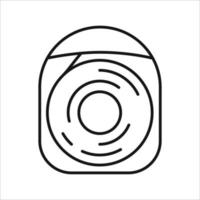 ilustração de contorno de vetor de fio dental. único ícone de fio dental isolado no fundo branco. sinal dental simples. símbolo de atendimento odontológico para site