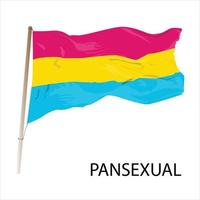 bandeira pansexual sendo acenada vetor