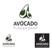 modelo de ilustração criativa de design de logotipo de frutas frescas de abacate vetor