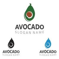 modelo de ilustração criativa de design de logotipo de frutas frescas de abacate vetor