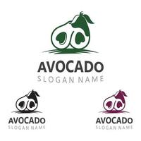 modelo de ilustração criativa de design de logotipo de frutas frescas de abacate vetor