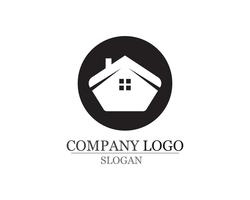 logotipo de edifícios de casa e modelo de ícones de símbolos vetor