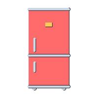geladeira e freezer. frigorífico. utensílios de cozinha. armazenar alimentos a uma determinada temperatura. estilo plano. ilustração vetorial isolado no fundo branco. vetor