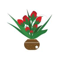 vetor de flor de design floral de vaso de tulipa na ilustração