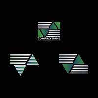 design de logotipo colorido verde e preto vetor