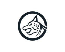 Mascote de logotipo de cabeça de tigre em fundo branco vetor