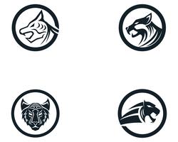 Mascote de logotipo de cabeça de tigre em fundo branco vetor