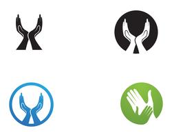 Símbolos de modelo de logotipo e vetor de mão de ajuda