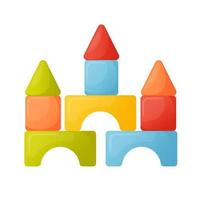 um castelo feito de cubos infantis. vetor de desenho animado