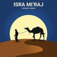 feliz ilustração do dia de isra mi'raj. a viagem noturna. vetor