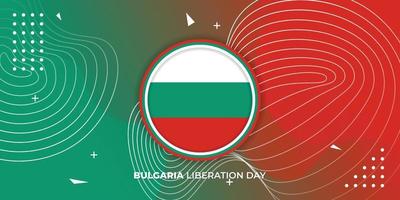 ilustração em vetor bandeira emblema bulgária com fundo abstrato.