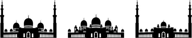 mesquita de silhueta definida por design vetorial vetor