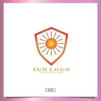 modelo elegante premium do logotipo do sol vetor eps 10