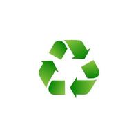 recicle o vetor de ícone do logotipo em estilo simples. símbolo de sinal de reciclagem de triângulo