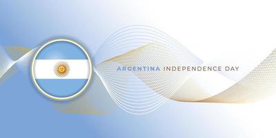 fundo abstrato do dia da independência da argentina com design de emblema de bandeira argentina vetor