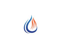 Modelo de logotipo de gota e fogo de água vetor