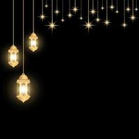 design de modelo decorativo para o ramadã com estrelas e lanterna. ramadan kareem com lanterna. ilustração vetorial vetor