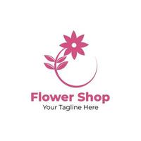 modelo de logotipo de loja de flores vetor