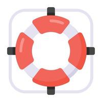 boia salva-vidas no ícone de estilo simples, vetor editável