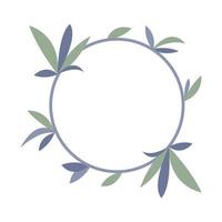 coroa de elemento de ícone de folhas verdes e azuis vetor
