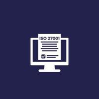 ISO 27001, padrão de segurança da informação, ícone vetorial vetor