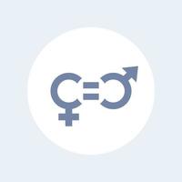 ícone de equidade de gênero isolado em branco vetor