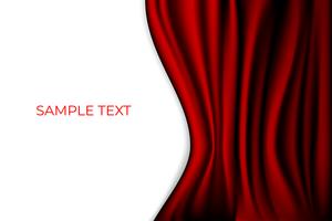 Fundo de fase vermelho da cena do teatro da cortina. Pano de fundo com veludo de seda de luxo. Copyspace Branco.