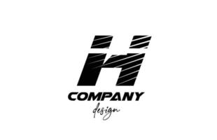 logotipo de ícone de letra do alfabeto h branco e preto. design criativo para empresa e negócios com estilo arrojado fatiado vetor