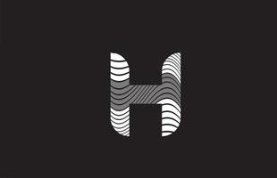 linhas preto e branco h alfabeto letra ícone logotipo design. modelo criativo para negócios vetor