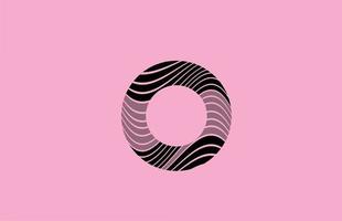 letra preta o ícone de design de logotipo com fundo rosa. modelo criativo para empresa com linhas vetor