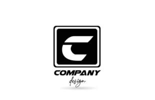 c ícone do logotipo da letra do alfabeto com design preto e branco e quadrado. modelo criativo para empresa e negócios vetor