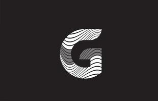 linhas preto e branco g design do logotipo do ícone da letra do alfabeto. modelo criativo para negócios vetor
