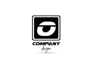 o ícone do logotipo da letra do alfabeto com design preto e branco e quadrado. modelo criativo para empresa e negócios vetor