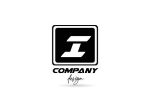 i ícone do logotipo da letra do alfabeto com design preto e branco e quadrado. modelo criativo para empresa e negócios vetor