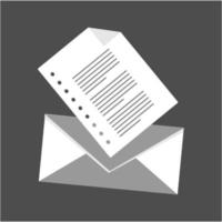 carta simples e ícone de envelope e ilustração vetor