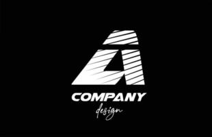 um design de logotipo de ícone de letra do alfabeto com cor preto e branco. modelo criativo para empresa e negócios com estilo em negrito fatiado vetor