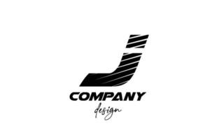 logotipo de ícone de letra do alfabeto j branco e preto. design criativo para empresa e negócios com estilo arrojado fatiado vetor
