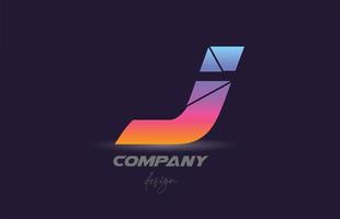 j logotipo do ícone da letra do alfabeto com estilo fatiado e design colorido. modelo criativo para empresa e negócios vetor